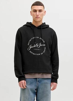 Чоловіче чорне худі jack & jones