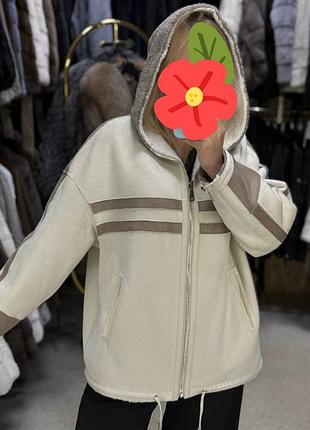 Эко дубленка бомбер  из эко меха 5