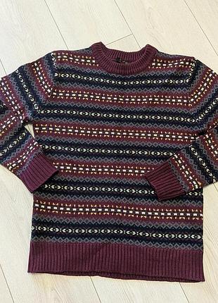 Затишний вінтажний светр popo england у стилі fair isle (фер-айл) • м'який акрил