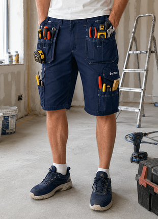 Чоловічі робочі шорти bertee сині l з тканини cordura