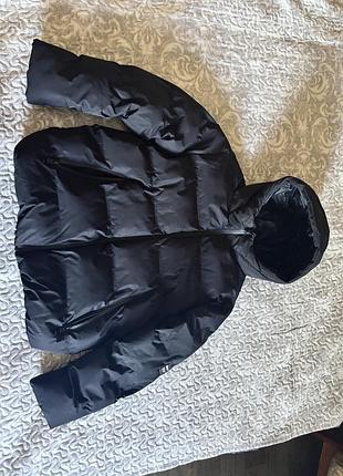 Чорна зимова куртка zara на хлопчика 140см