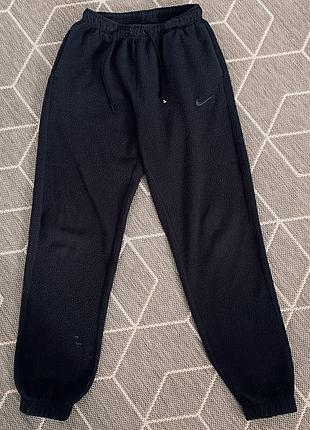 Черные флисовые( барашка ) штаны nike 5