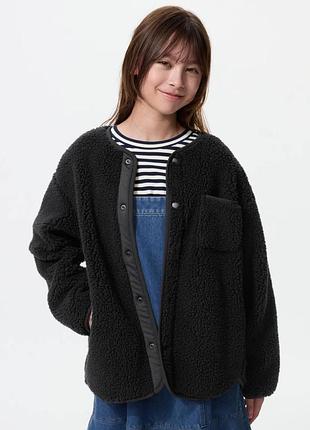 Детская куртка из экомеха uniqlo с флисом внутри