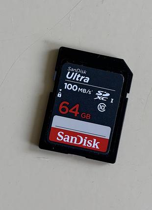 Карта памʼяті sandisk 64 gb 100mb/s