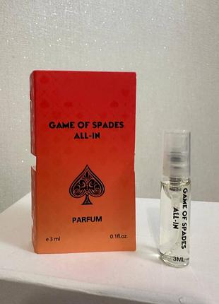 ❤️ jo milano paris game of spades all-in, пробник 3 мл, оригінал