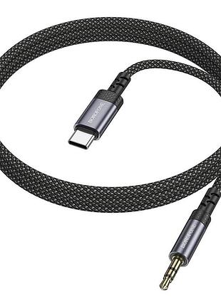 Аудио кабель borofone bl24 type-c – aux 3.5мм 1 м metal grey (36881_3609467)