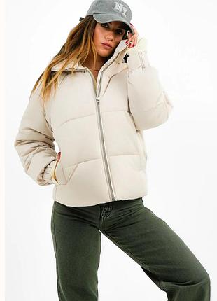 Новая женская куртка - пуховик abercrombie & fitch (nylon puffer jacket in light grey) c англии s
