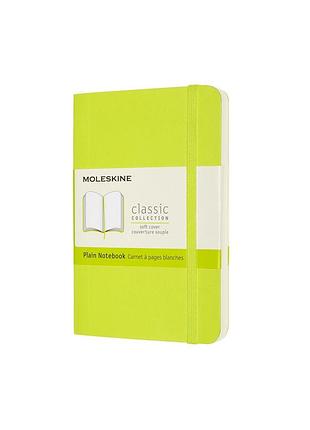 Блокнот moleskine classic карманный, нелинованный лимонно-зеленый мягкий (qp613с2)