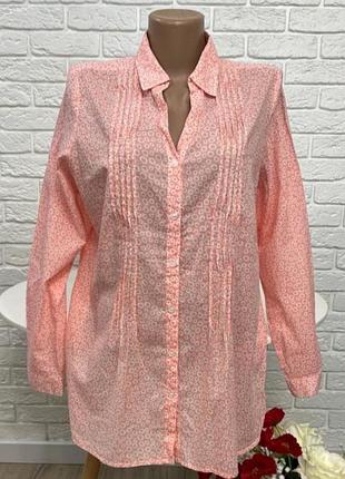 Натуральна блузка блуза з коттону довгий рукав р l-xl (48-50)