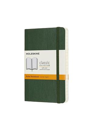 Блокнот moleskine classic карманный, линейка миртовый зеленый мягкий (qp611k15)