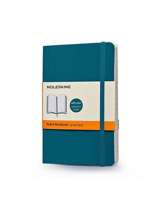 Записник moleskine classic карманный, линейка аквамарин мягкий (qp611b6)