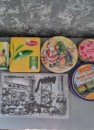 Набір бляшаних банок 6 шт. sorini, lipton, sondey, jacobsens
