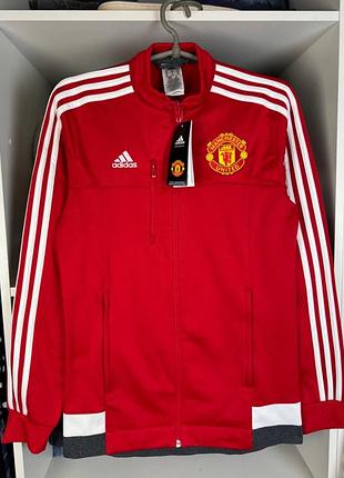 Нова чоловіча оригінальна спортивна кофта на замок adidas manchester united тренувальна кофта футбольна