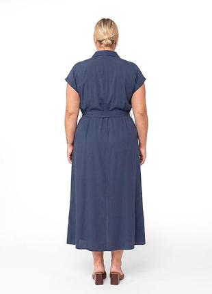 Женское зелёное сорочкое платье equilibri xxl, короткий рукав; гудзики; пояс; 7