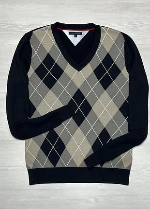 Брендовий класичний джемпер ромб tommy hilfiger оригінал