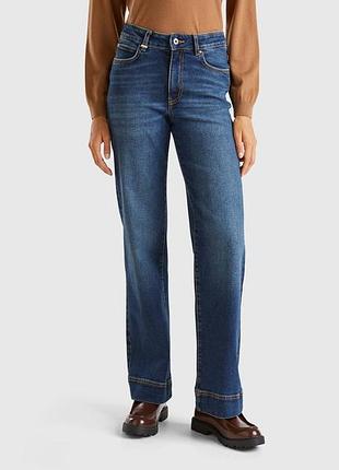 Женские серые клёш джинсы benetton 30