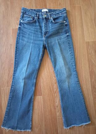 Джинсы укороченные, женские р 40 zara