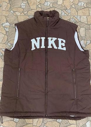 Оригінальна вінтажна чоловіча жилетка nike big logo безрукавка
