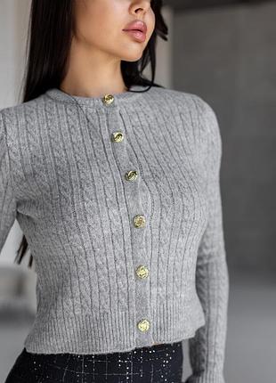 Накладной платеж ❤ 50% шерсть вязаный кардиган на пуговицах в косы в стиле олд мани