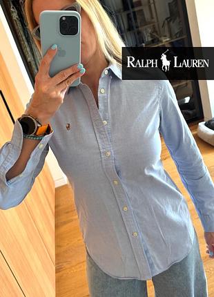 Женская голубая рубашка polo ralph lauren (оригинал)