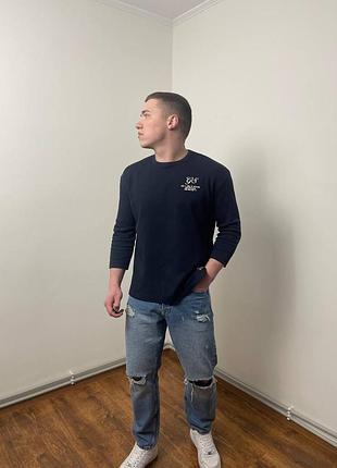 1310 / темно синя кофта gstar raw з принтами 3/4 рукав