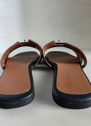 Кожаные шлепанцы hermès 3