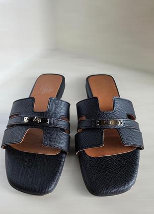 Кожаные шлепанцы hermès 2