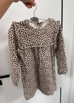 Дитяча сукня zara з леопардовим принтом, р. 110