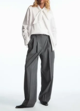 Брюки женские cos wide-leg tailored wool trousers / 42
