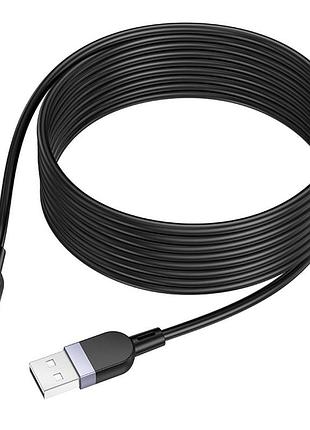 Кабель синхронизации hoco x109 silicone usb to мicrousb 2.4a 3 м black (35928_3605834)