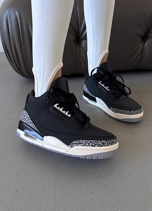 Кросівки жіночі nike air jordan retro 3 | “off noir black” premium