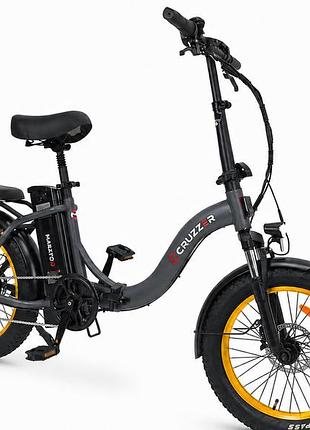 Cкладний електровелосипед cruzzer m8 20" (1000w 48v 21ah) сірий, чорний