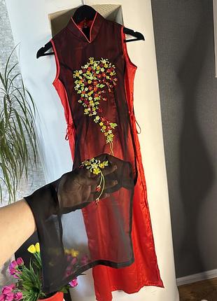 ⚜️♥️ азіатська довга сукня, натуральний шовк, хs