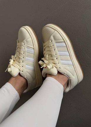 😍 женские кроссовки adidas campus | cream / white red premium (7)