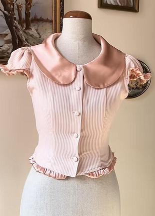 Dreamer rebels antique affair set dusty pink ручна робота вінтажна тканина peter pan collar рюши завʼязки coquette cottagecore old money