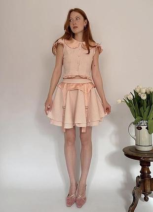 Dreamer rebels antique affair set dusty pink ручна робота вінтажна тканина peter pan collar рюши завʼязки coquette cottagecore old money