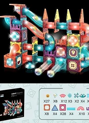 Магнітний конструктор (трекбол) ch1174, 140 деталей, зі світними елементами