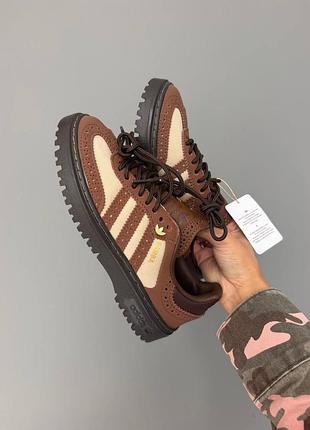 😍 женские кроссовки adidas samba wtr | brown leather / beige