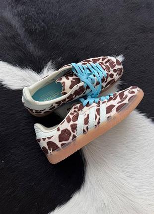 😍 жіночі кросівки adidas samba | giraffe print 🦒 / blue laces (10)