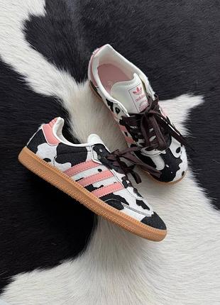 😍 женские кроссовки adidad samba | cow print / pink premium (6)