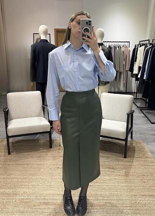 Спідниця з еко шкіри зелена alexandra shklyar brand