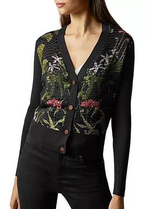 Вискозный кардиган ted baker hyree highland свитер в цветочный принт кофта джемпер