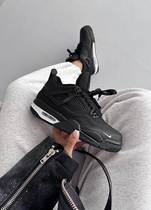 Кроссовки женские nike air jordan retro 4 | x bike black premium