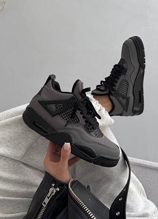 Кроссовки женские nike air jordan retro 4 x cactus jack | « grey / black» premium