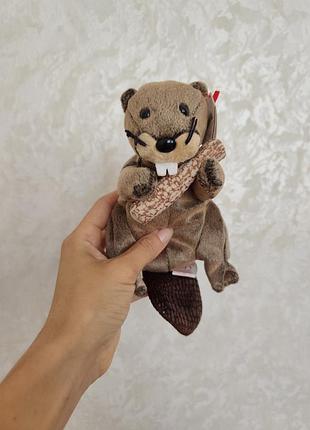 Плюшева іграшка колекційна lumberjack the beaver (бобер ламберджек) ty beanie babies