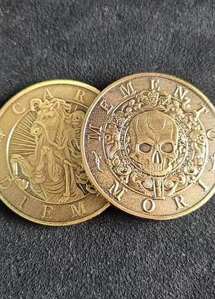 Монета memento mori, металл, памятная сувенирная 27.6 г, 40 мм