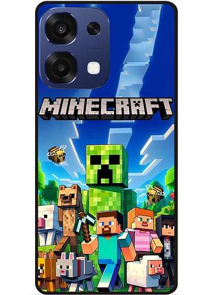 Силиконовый бампер чехол для oppo a6 pro с картинкой minecraft майнкрафт