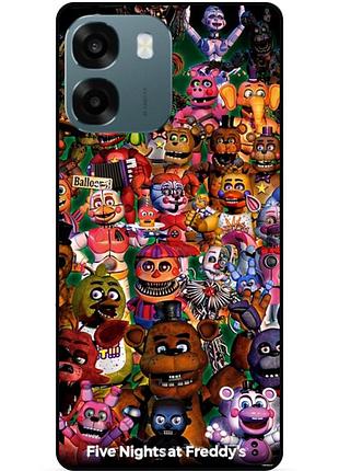 Чехол силиконовый бампер для oppo a6 с рисунком аниматроники freddy фредди