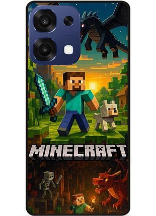 Силиконовый чехол бампер для oppo a6 pro с картинкой майнкрафт minecraft