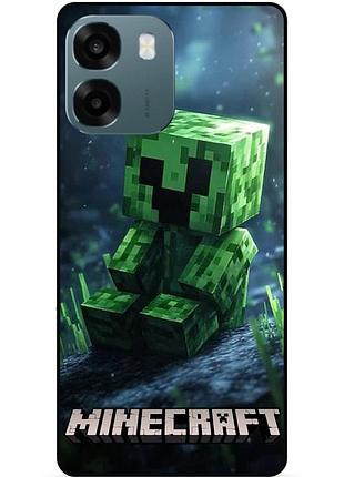 Силіконовий чохол бампер для oppo a6 стів minecraft кріпер майнкрафт